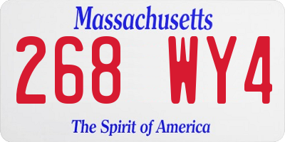 MA license plate 268WY4