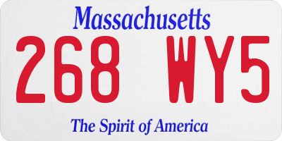 MA license plate 268WY5