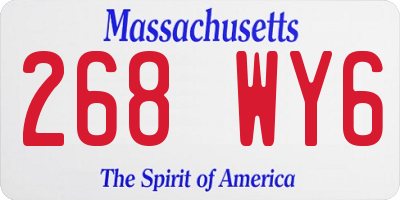 MA license plate 268WY6
