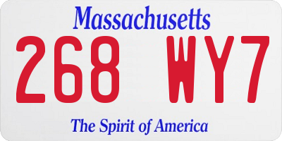 MA license plate 268WY7