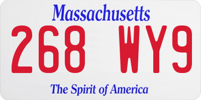MA license plate 268WY9