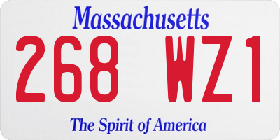 MA license plate 268WZ1