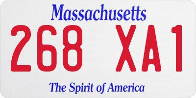 MA license plate 268XA1