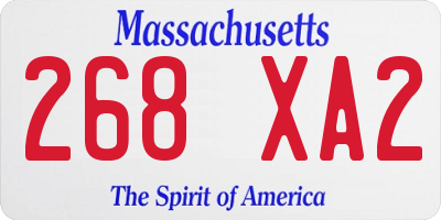MA license plate 268XA2