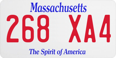 MA license plate 268XA4