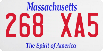 MA license plate 268XA5