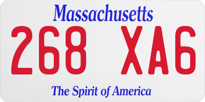 MA license plate 268XA6