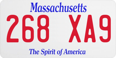 MA license plate 268XA9