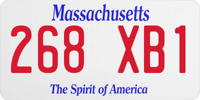 MA license plate 268XB1
