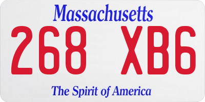 MA license plate 268XB6