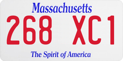 MA license plate 268XC1