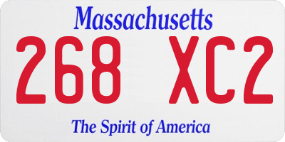 MA license plate 268XC2