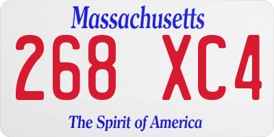 MA license plate 268XC4