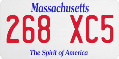 MA license plate 268XC5