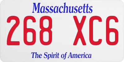 MA license plate 268XC6