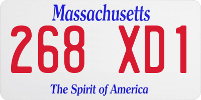 MA license plate 268XD1