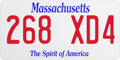 MA license plate 268XD4