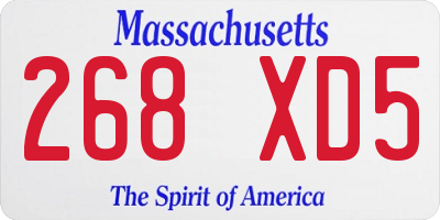MA license plate 268XD5