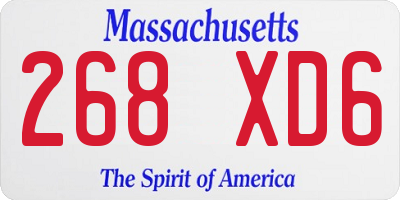 MA license plate 268XD6