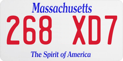 MA license plate 268XD7