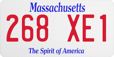 MA license plate 268XE1