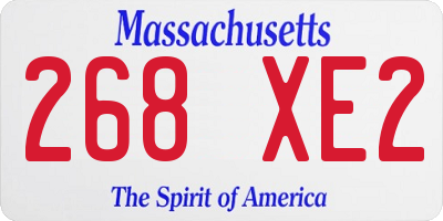 MA license plate 268XE2