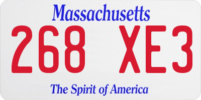 MA license plate 268XE3