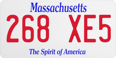 MA license plate 268XE5