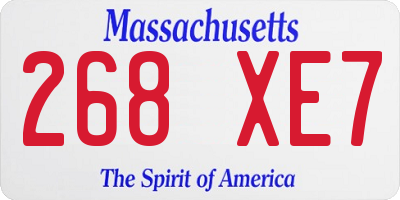 MA license plate 268XE7