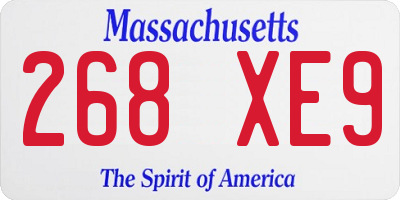 MA license plate 268XE9