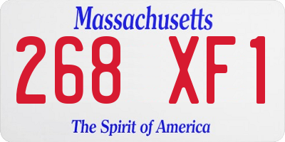 MA license plate 268XF1