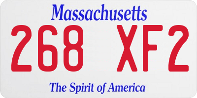 MA license plate 268XF2
