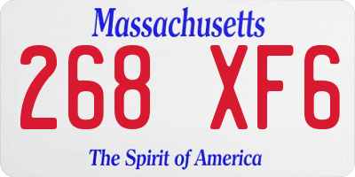 MA license plate 268XF6