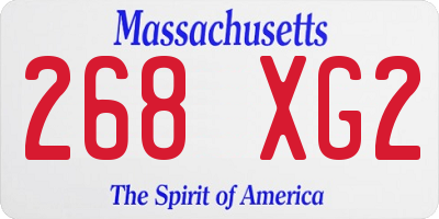 MA license plate 268XG2