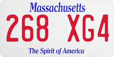 MA license plate 268XG4