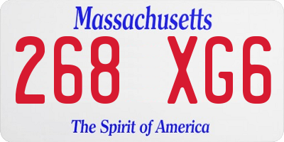 MA license plate 268XG6