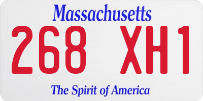MA license plate 268XH1