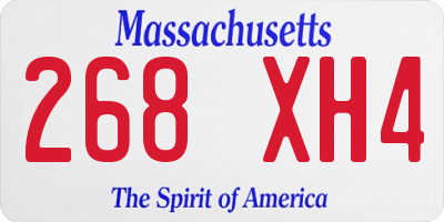 MA license plate 268XH4