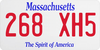 MA license plate 268XH5