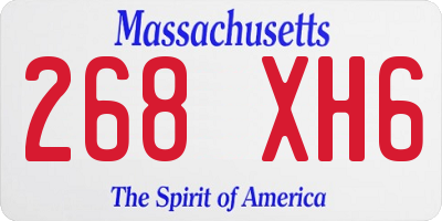 MA license plate 268XH6