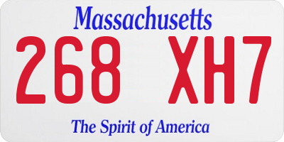 MA license plate 268XH7