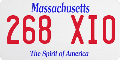 MA license plate 268XI0