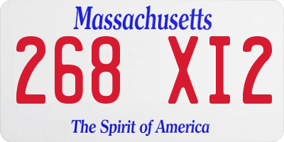 MA license plate 268XI2