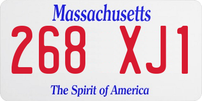 MA license plate 268XJ1