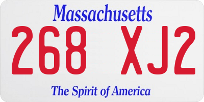 MA license plate 268XJ2