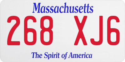 MA license plate 268XJ6