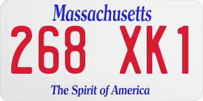 MA license plate 268XK1