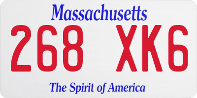 MA license plate 268XK6