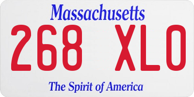 MA license plate 268XL0