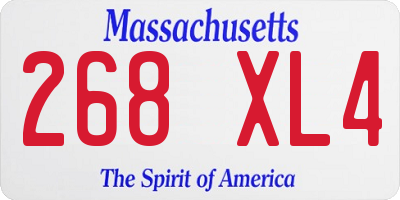 MA license plate 268XL4